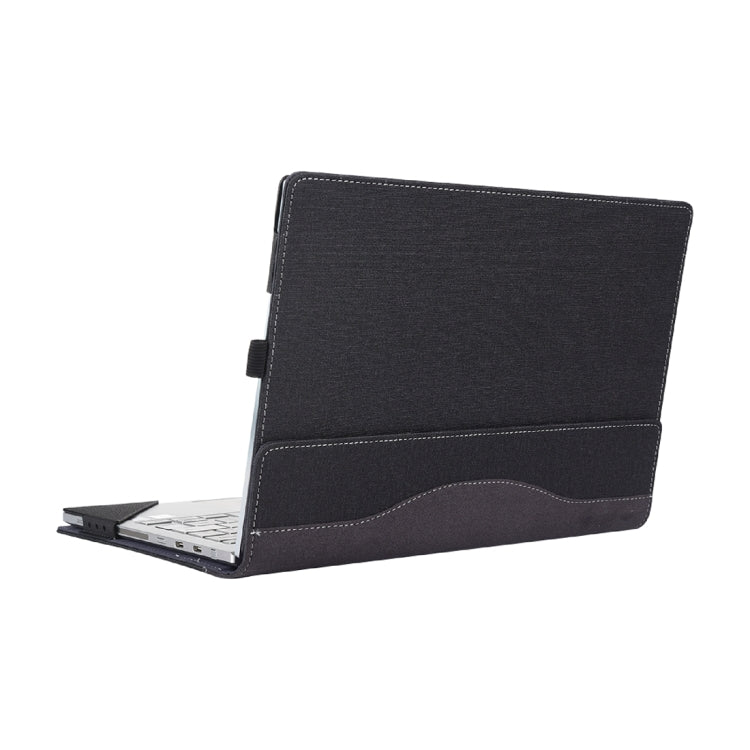 For Microsoft Surface Laptop 6 13.5 inch Cloth Texture Laptop Leather Case With Stand Function(Black) by buy2fix