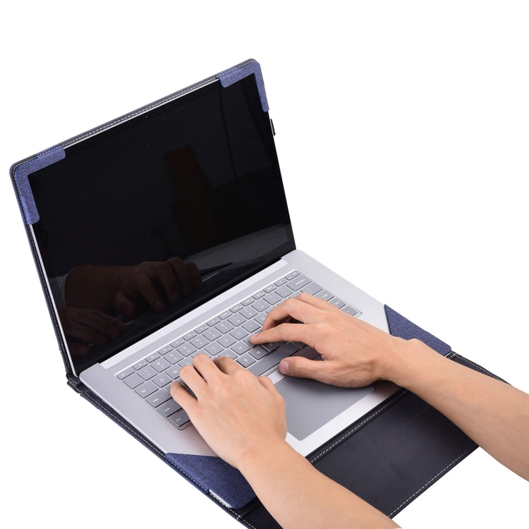 For Microsoft Surface Laptop 6 15 inch Cloth Texture Laptop Leather Protective Case(Deep Blue) - Others by buy2fix | Online Shopping UK | buy2fix