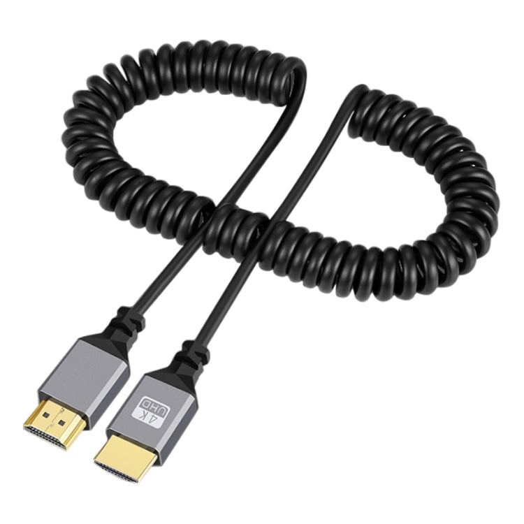 HDMI Type-A to HDMI Type-A HDMI OD4.0 Spring Cable, Length: 0.5m~2.4m(Grey Shell) by buy2fix