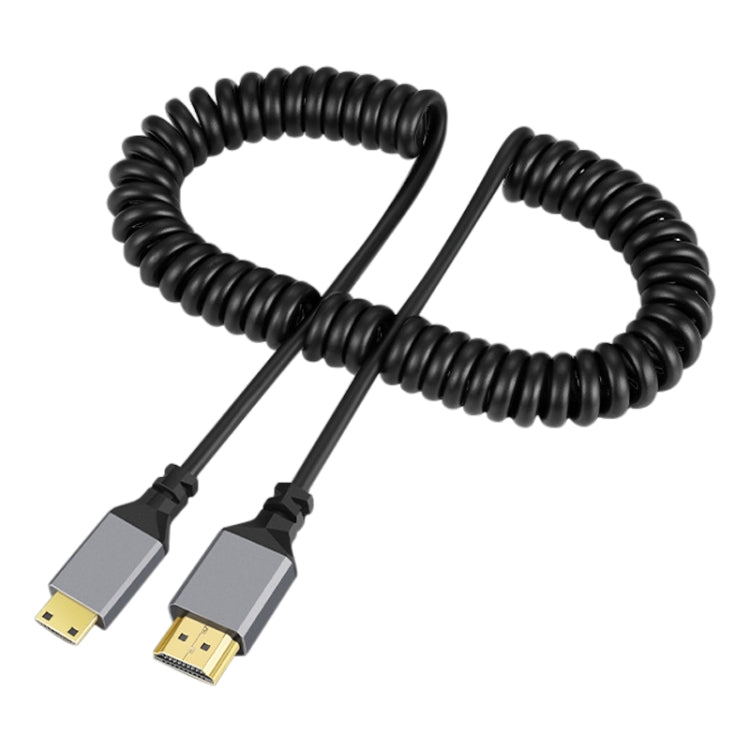 HDMI Type-A to HDMI Type-C HDMI OD4.0 Spring Cable, Length: 0.5m~2.4m(Grey Shell) by buy2fix