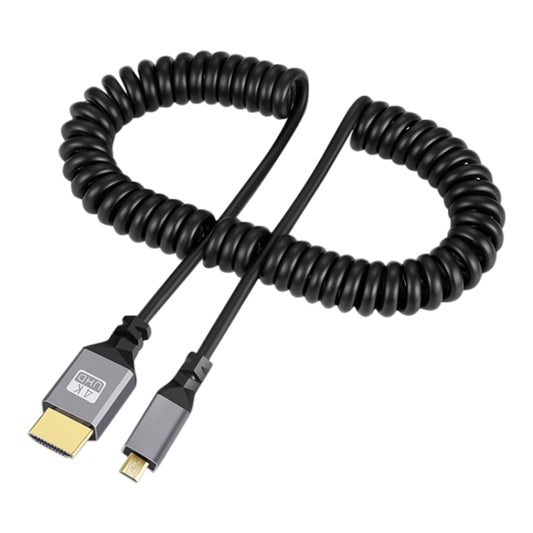 HDMI Type-A to HDMI Type-D HDMI OD4.0 Spring Cable, Length: 0.5m~2.4m(Grey Shell) by buy2fix