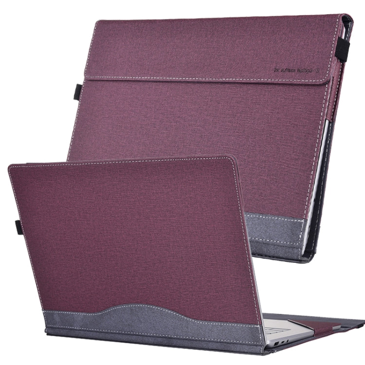 For Lenovo ThinkPad X1 Yoga Gen 4 Cloth Texture Laptop Leather Protective Case(Wine Red) by buy2fix