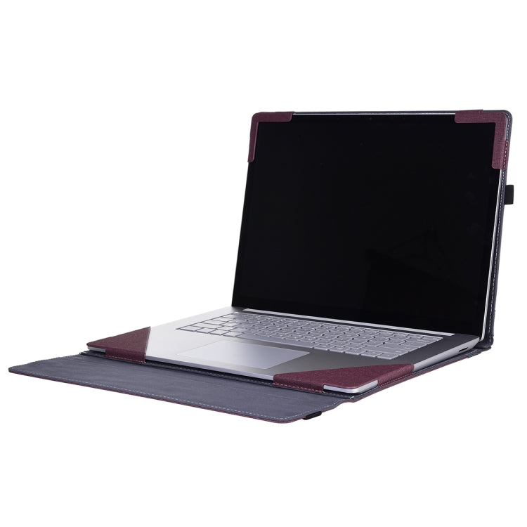 For Lenovo ThinkPad X1 Yoga Gen 4 Cloth Texture Laptop Leather Protective Case(Wine Red) by buy2fix