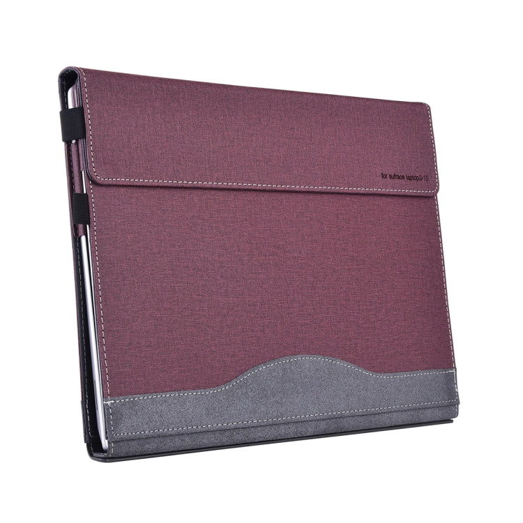 For Lenovo ThinkPad X1 Yoga Gen 7 14 inch Cloth Texture Laptop Leather Protective Case(Wine Red) by buy2fix