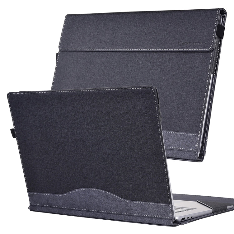 For Lenovo ThinkPad X1 Yoga Gen 6 Cloth Texture Laptop Leather Protective Case(Black) by buy2fix