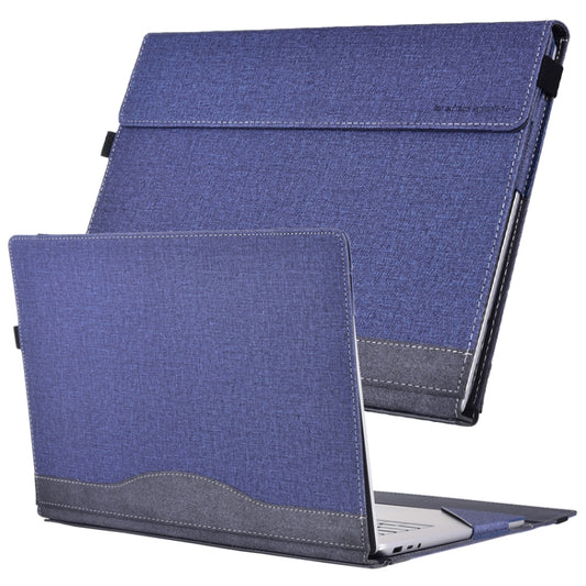 For Lenovo ThinkPad X1 Yoga Gen 6 Cloth Texture Laptop Leather Protective Case(Deep Blue) by buy2fix