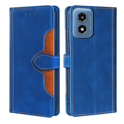 For Motorola Moto G Play 4G 2024 Skin Feel Magnetic Buckle Leather Phone Case(Blue) by buy2fix
