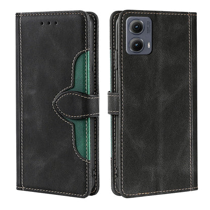 For Motorola Edge 5G 2024 Skin Feel Magnetic Buckle Leather Phone Case(Black) by buy2fix