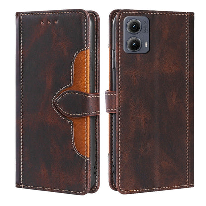 For Motorola Edge 5G 2024 Skin Feel Magnetic Buckle Leather Phone Case(Brown) by buy2fix