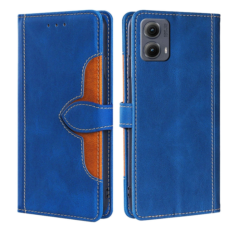 For Motorola Edge 5G 2024 Skin Feel Magnetic Buckle Leather Phone Case(Blue) by buy2fix