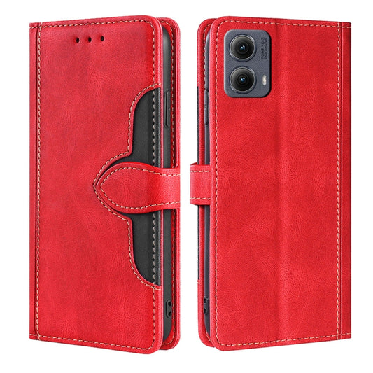 For Motorola Edge 5G 2024 Skin Feel Magnetic Buckle Leather Phone Case(Red) by buy2fix