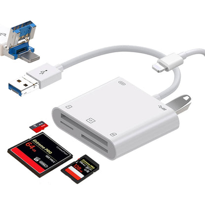 7 in 1 USB 3.0 + 8 Pin Interface Multi-function OTG Card Reader(White) by buy2fix
