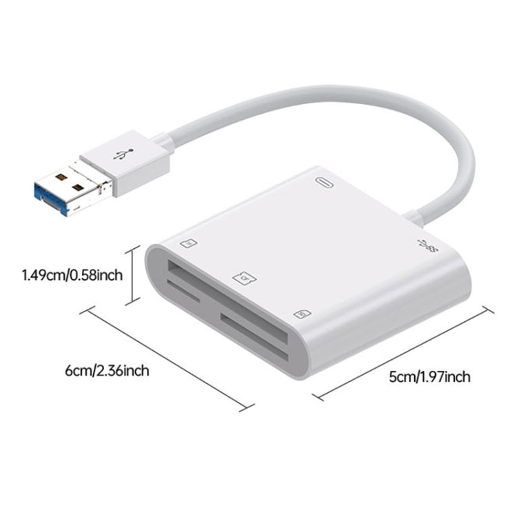 7 in 1 USB 3.0 + 8 Pin Interface Multi-function OTG Card Reader(White) by buy2fix