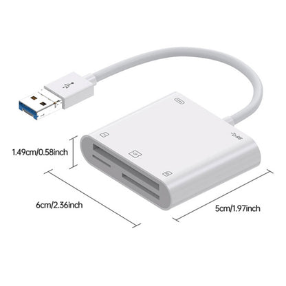 7 in 1 USB 3.0 + 8 Pin Interface Multi-function OTG Card Reader(White) by buy2fix