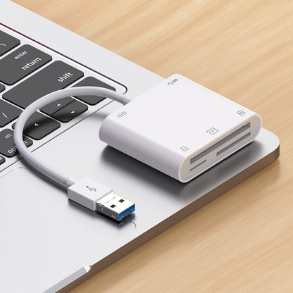 7 in 1 USB 3.0 + 8 Pin Interface Multi-function OTG Card Reader(White) by buy2fix