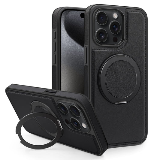For iPhone 15 Pro Max Yashi 360 Degree Rotating MagSafe Bracket Phone Case(Black) - iPhone 15 Pro Max Cases by buy2fix | Online Shopping UK | buy2fix
