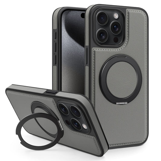 For iPhone 15 Pro Yashi 360 Degree Rotating MagSafe Bracket Phone Case(Grey) - iPhone 15 Pro Cases by buy2fix | Online Shopping UK | buy2fix