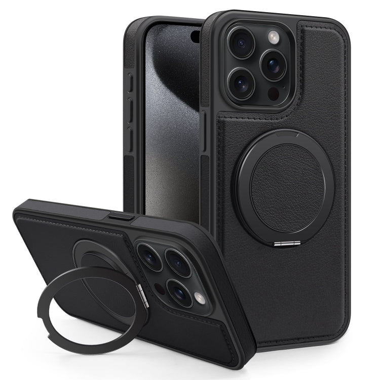 For iPhone 15 Pro Yashi 360 Degree Rotating MagSafe Bracket Phone Case(Black) - iPhone 15 Pro Cases by buy2fix | Online Shopping UK | buy2fix