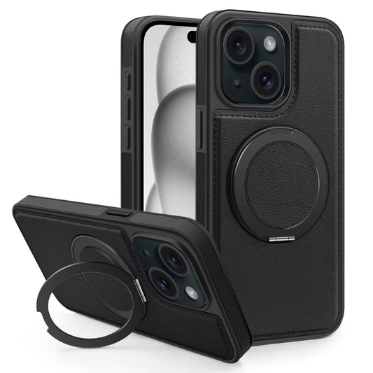 For iPhone 15 Plus Yashi 360 Degree Rotating MagSafe Bracket Phone Case(Black) - iPhone 15 Plus Cases by buy2fix | Online Shopping UK | buy2fix