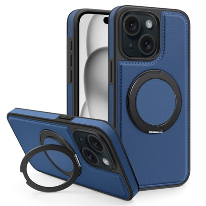 For iPhone 15 Yashi 360 Degree Rotating MagSafe Bracket Phone Case(Blue) - iPhone 15 Cases by buy2fix | Online Shopping UK | buy2fix