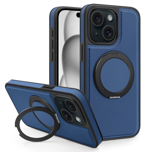 For iPhone 15 Yashi 360 Degree Rotating MagSafe Bracket Phone Case(Blue) - iPhone 15 Cases by buy2fix | Online Shopping UK | buy2fix