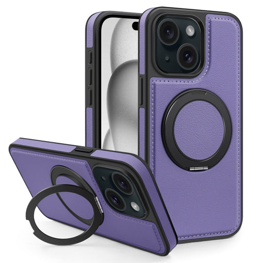 For iPhone 15 Yashi 360 Degree Rotating MagSafe Bracket Phone Case(Purple) - iPhone 15 Cases by buy2fix | Online Shopping UK | buy2fix