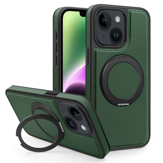 For iPhone 14 Yashi 360 Degree Rotating MagSafe Bracket Phone Case(Dark Green) - iPhone 14 Cases by buy2fix | Online Shopping UK | buy2fix