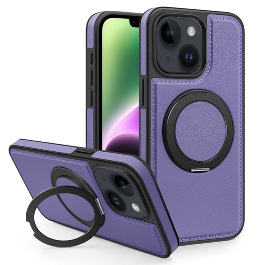 For iPhone 14 Yashi 360 Degree Rotating MagSafe Bracket Phone Case(Purple) - iPhone 14 Cases by buy2fix | Online Shopping UK | buy2fix