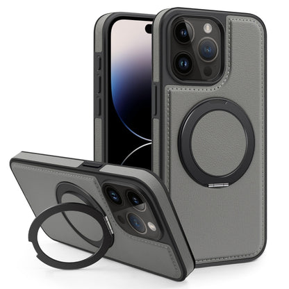 For iPhone 14 Pro Yashi 360 Degree Rotating MagSafe Bracket Phone Case(Grey) - iPhone 14 Pro Cases by buy2fix | Online Shopping UK | buy2fix