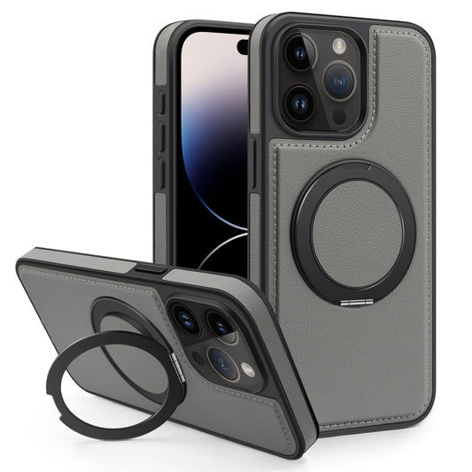 For iPhone 14 Pro Yashi 360 Degree Rotating MagSafe Bracket Phone Case(Grey) - iPhone 14 Pro Cases by buy2fix | Online Shopping UK | buy2fix