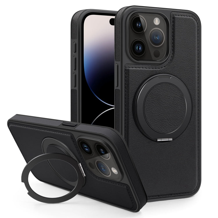 For iPhone 14 Pro Yashi 360 Degree Rotating MagSafe Bracket Phone Case(Black) - iPhone 14 Pro Cases by buy2fix | Online Shopping UK | buy2fix