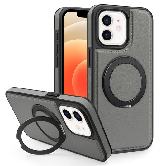 For iPhone 12 Yashi 360 Degree Rotating MagSafe Bracket Phone Case(Grey) - iPhone 12 / 12 Pro Cases by buy2fix | Online Shopping UK | buy2fix