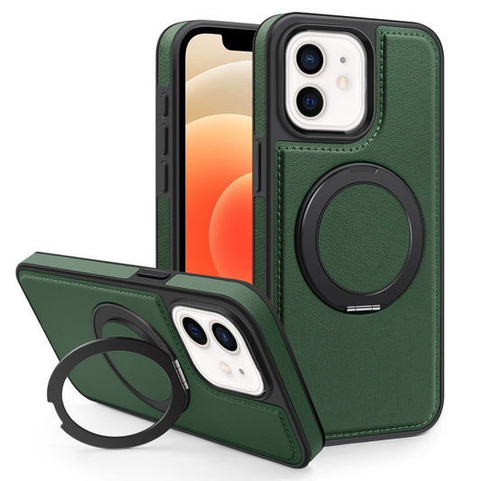 For iPhone 12 Yashi 360 Degree Rotating MagSafe Bracket Phone Case(Dark Green) - iPhone 12 / 12 Pro Cases by buy2fix | Online Shopping UK | buy2fix