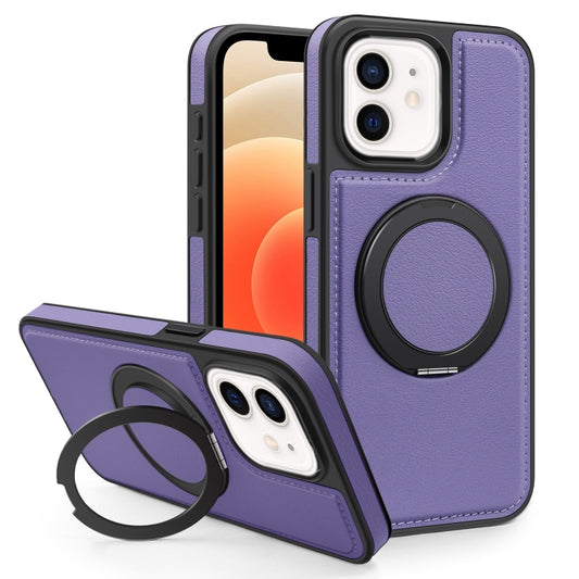 For iPhone 12 Yashi 360 Degree Rotating MagSafe Bracket Phone Case(Purple) by buy2fix