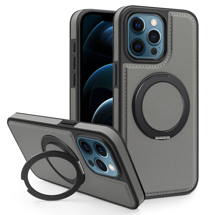 For iPhone 12 Pro Max Yashi 360 Degree Rotating MagSafe Bracket Phone Case(Grey) - iPhone 12 Pro Max Cases by buy2fix | Online Shopping UK | buy2fix