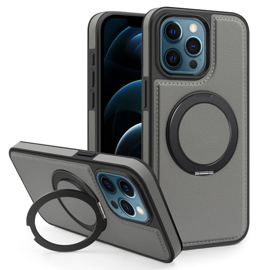 For iPhone 12 Pro Max Yashi 360 Degree Rotating MagSafe Bracket Phone Case(Grey) - iPhone 12 Pro Max Cases by buy2fix | Online Shopping UK | buy2fix