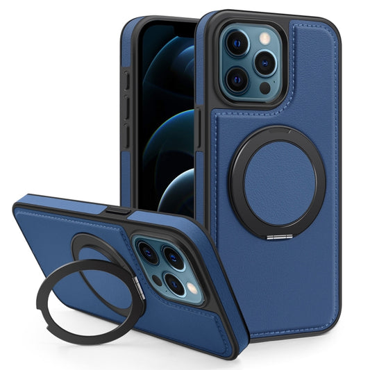 For iPhone 12 Pro Max Yashi 360 Degree Rotating MagSafe Bracket Phone Case(Blue) - iPhone 12 Pro Max Cases by buy2fix | Online Shopping UK | buy2fix
