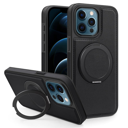 For iPhone 12 Pro Max Yashi 360 Degree Rotating MagSafe Bracket Phone Case(Black) - iPhone 12 Pro Max Cases by buy2fix | Online Shopping UK | buy2fix