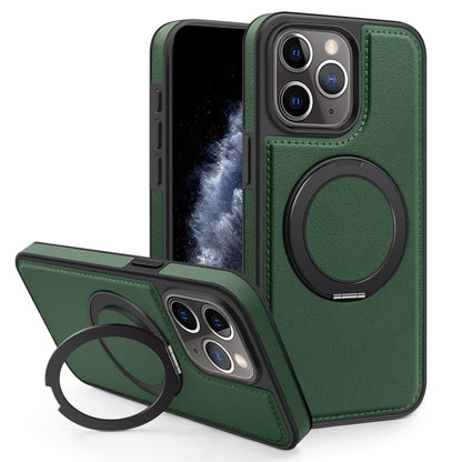 For iPhone 11 Pro Max Yashi 360 Degree Rotating MagSafe Bracket Phone Case(Dark Green) by buy2fix