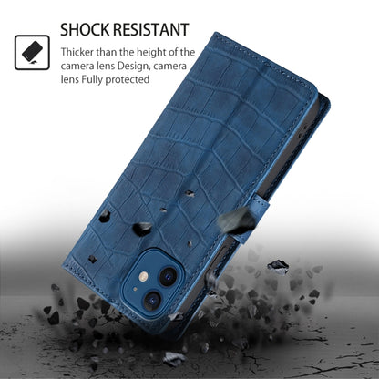For Motorola Edge 5G 2024 Skin Feel Crocodile Magnetic Clasp Leather Phone Case(Blue) by buy2fix