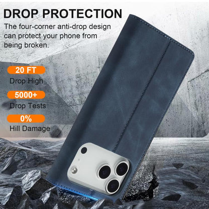 For iPhone 17 Pro LC.IMEEKE Strong Magnetism Microfiber Leather Phone Case(Blue) - iPhone 17 Pro Cases by LC.IMEEKE | Online Shopping UK | buy2fix