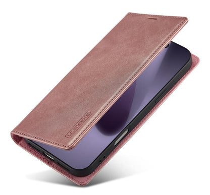 For iPhone 17 Pro LC.IMEEKE Strong Magnetism Microfiber Leather Phone Case(Rose Gold) - iPhone 17 Pro Cases by LC.IMEEKE | Online Shopping UK | buy2fix