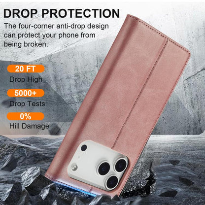 For iPhone 17 Pro LC.IMEEKE Strong Magnetism Microfiber Leather Phone Case(Rose Gold) - iPhone 17 Pro Cases by LC.IMEEKE | Online Shopping UK | buy2fix