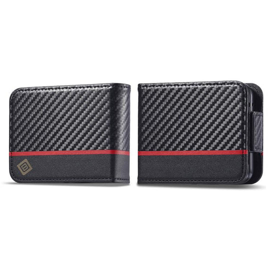 For Galaxy Z Flip8 5G LC.IMEEKE Carbon Fiber Leather Phone Case(Vertical Black)