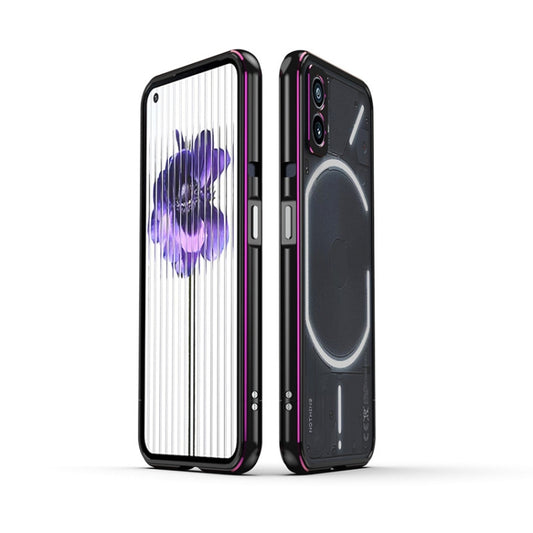 For Nothing Phone 2 Aurora Series Lens Protector + Metal Frame Protective Phone Case(Black Purple) - Nothing Cases by buy2fix | Online Shopping UK | buy2fix