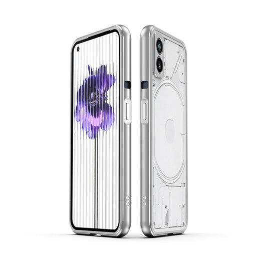 For Nothing Phone 2 Aurora Series Lens Protector + Metal Frame Protective Phone Case(Silver) - Nothing Cases by buy2fix | Online Shopping UK | buy2fix