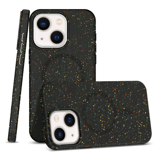 For iPhone 14 Colorful Frosted Magsafe PC Hybrid TPU Phone Case(Black) by buy2fix