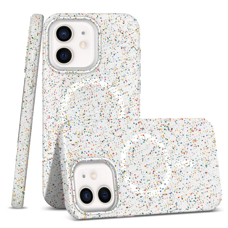 For iPhone 12 / 12 Pro Colorful Frosted Magsafe PC Hybrid TPU Phone Case(White) by buy2fix