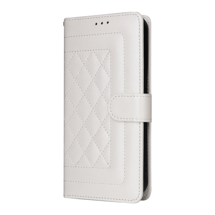 For Google Pixel 9 Diamond Lattice Leather Flip Phone Case(White) by buy2fix