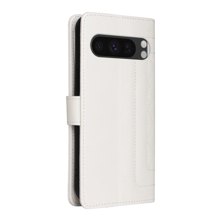 For Google Pixel 9 Diamond Lattice Leather Flip Phone Case(White) by buy2fix